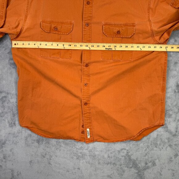 Eddie Bauer Elkhorn Shirt Mens XL Orange Legend Heavy Twill Hunting Long Sleeve - Picture 5 of 8